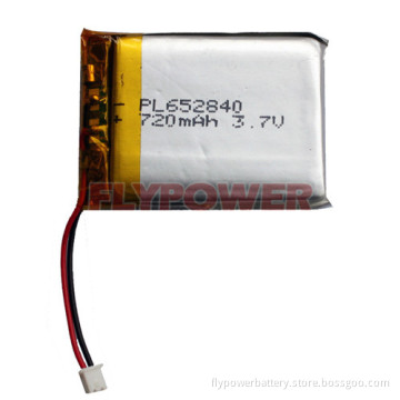 Lithium Polymer Battery Pack 3.7V 720mAh (1S1P of FLP-652840)